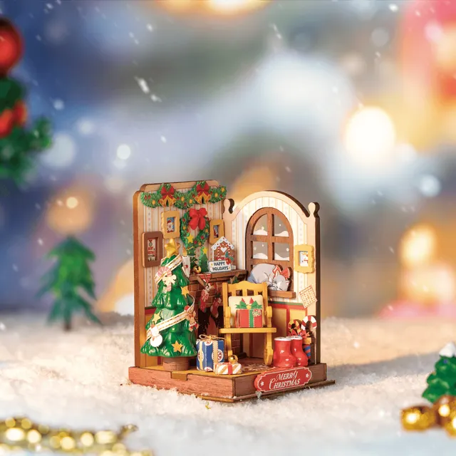 magicholz-mechanischer-bausatz-christmas-fireplace-miniatur-73-tlg image 1