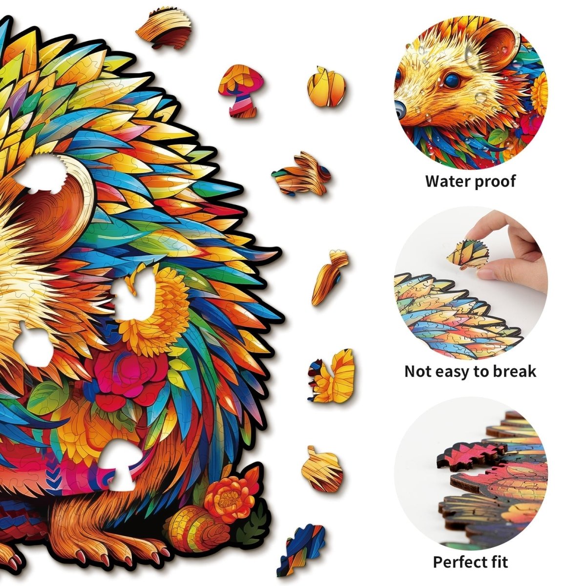kaayee-wooden-puzzle-smart-hedgehog-holzpuzzle-medium-igel image 2