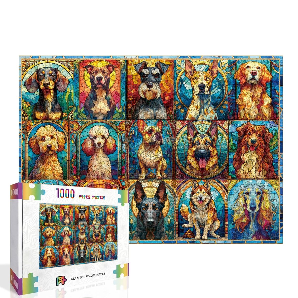 kaayee-cardboard-sea-glass-dog-kartonpuzzle-1000-teile-standard image 2