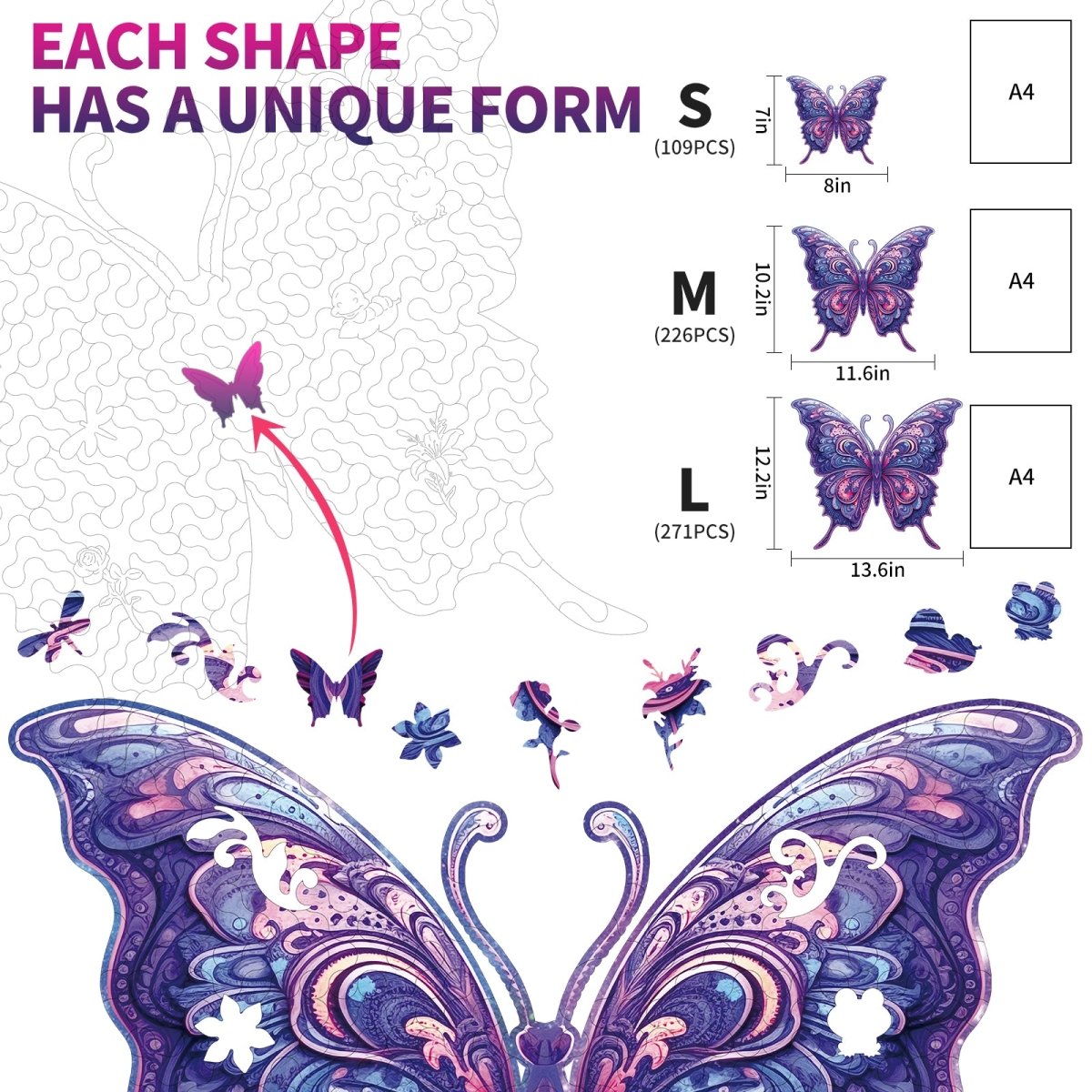 kaayee-gorgeous-butterfly-holzpuzzle-medium-schmetterling image 5