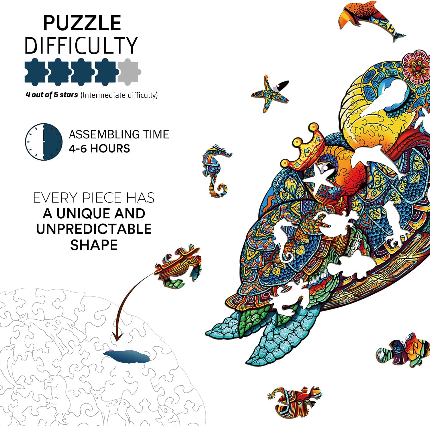jigfoxy-sea-turtle-family-holzpuzzle-m-173teile image 3