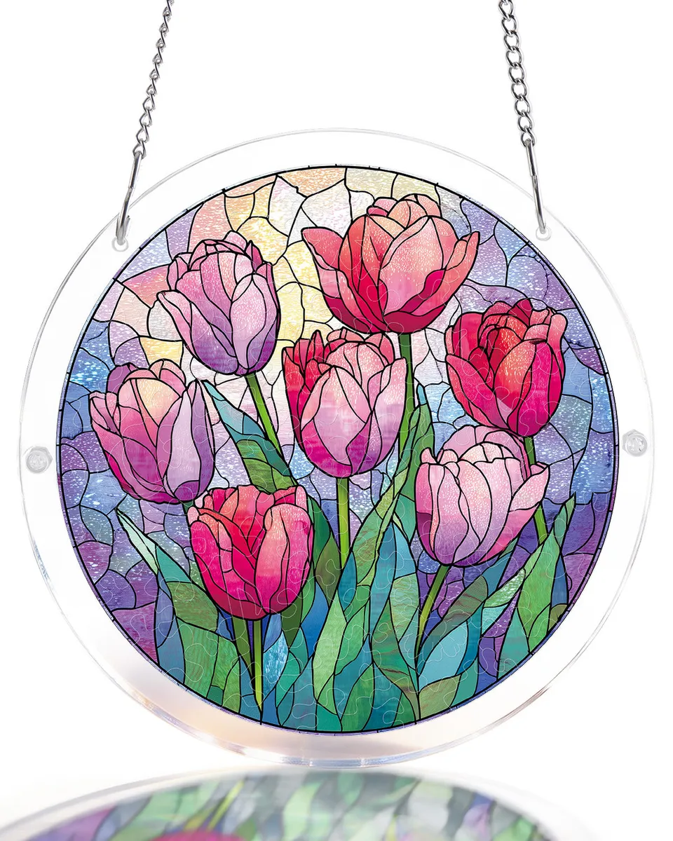 kaayee-suncatcher-puzzle-morning-glow-tulips-acryl-medium image 1