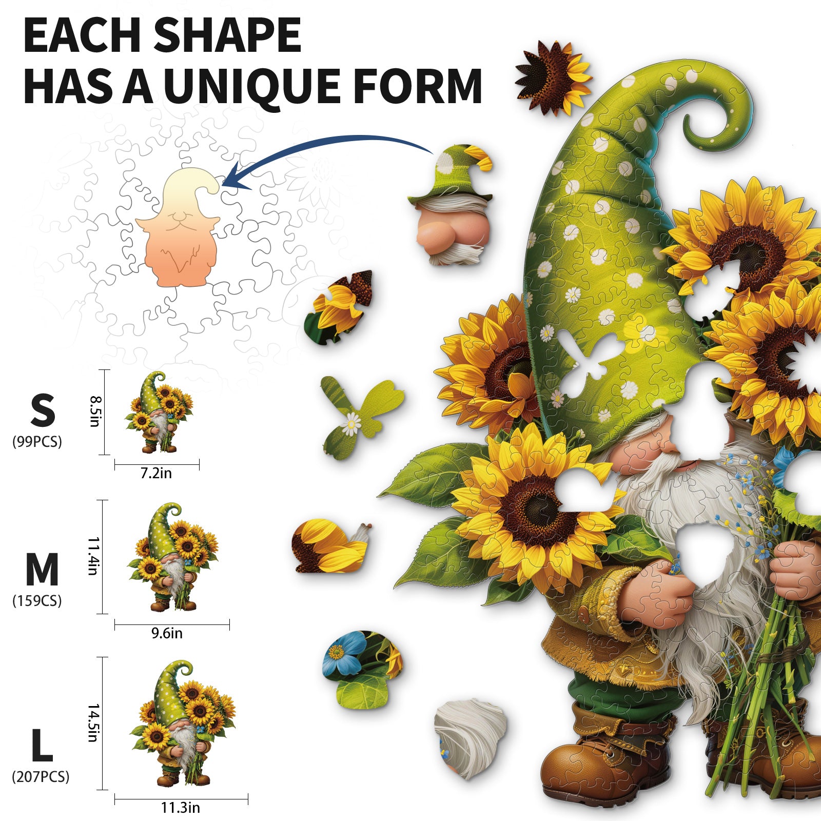 kaayee-wooden-puzzle-holzpuzzle-sunflower-gnom-medium image 3