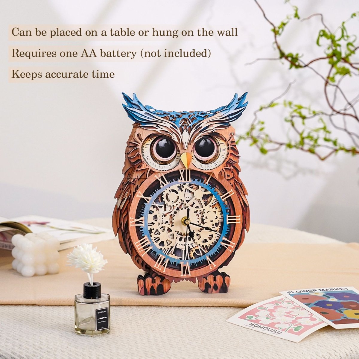 kaayee-clock-kit-owl-holz-uhren-bausatz-eule-mit-pendel image 6