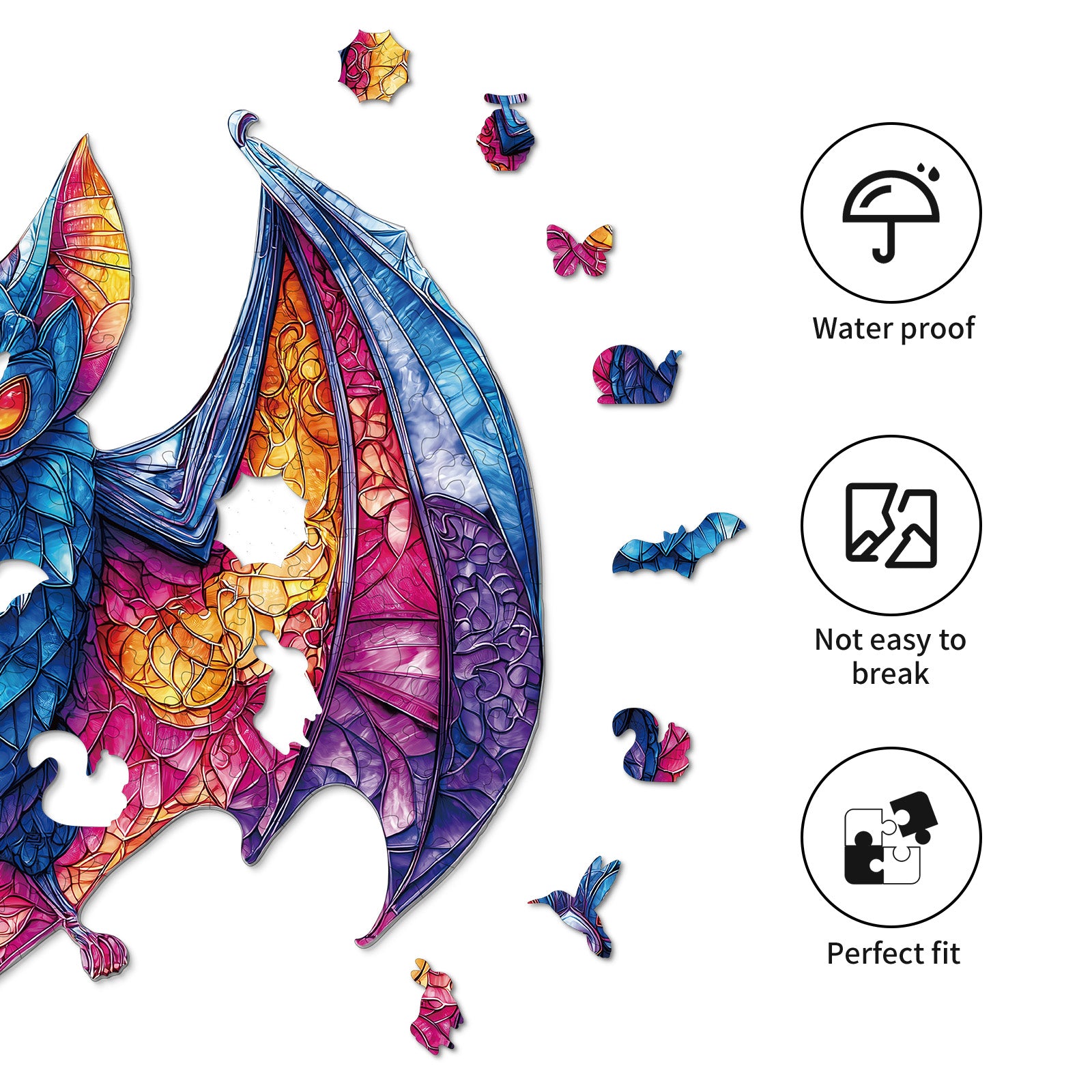 kaayee-wooden-puzzle-prismatic-bat-holzpuzzle-fledermaus image 2