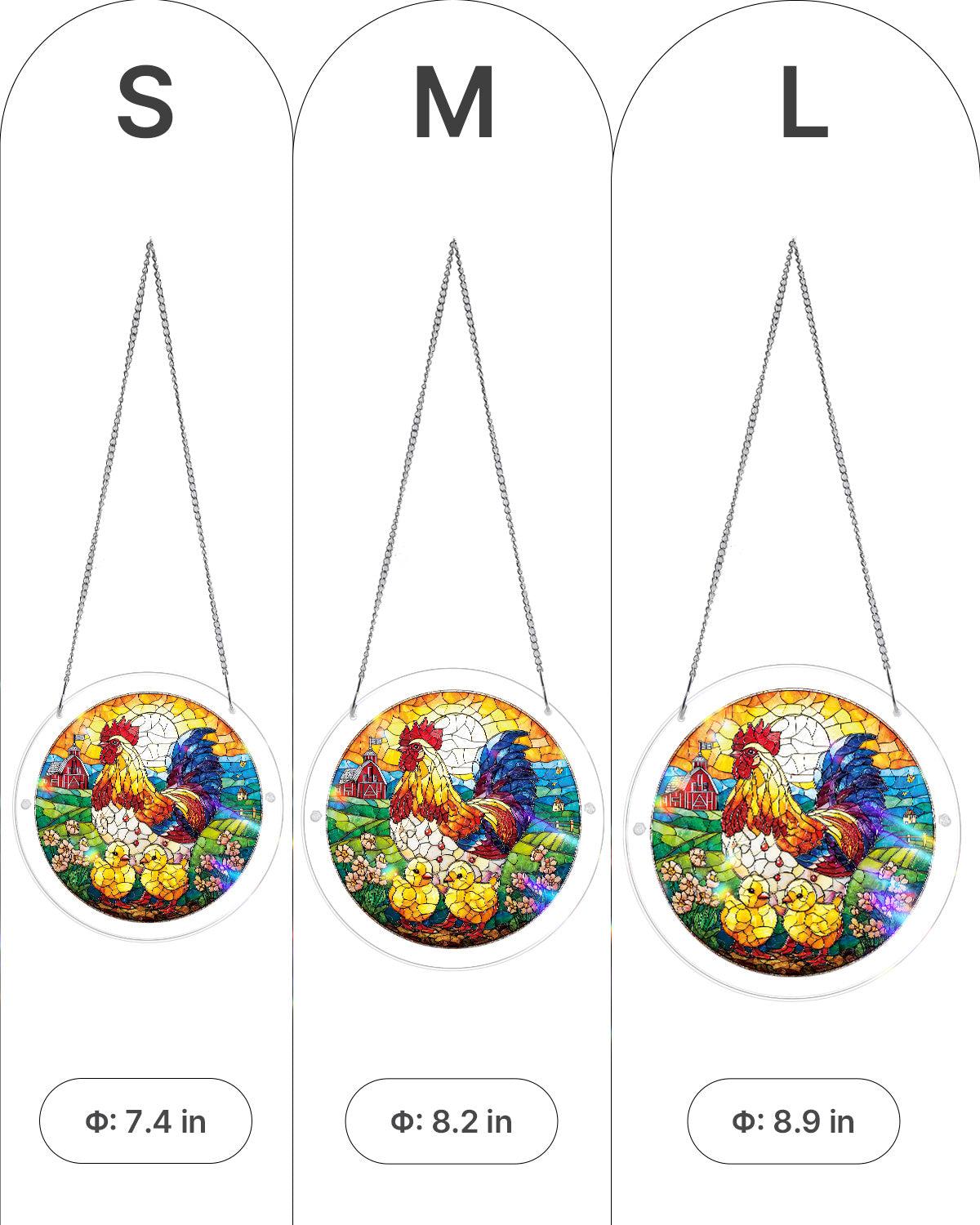 kaayee-suncatcher-puzzle-golden-dawn-rooster-fensterbild-medium image 5
