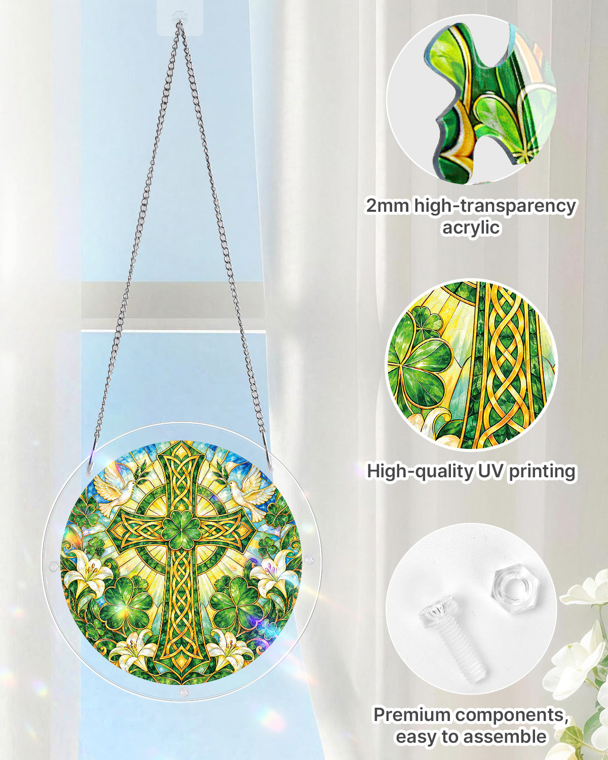 kaayee-suncatcher-emerald-blessing-cross-fensterbild-gr-n-m image 4