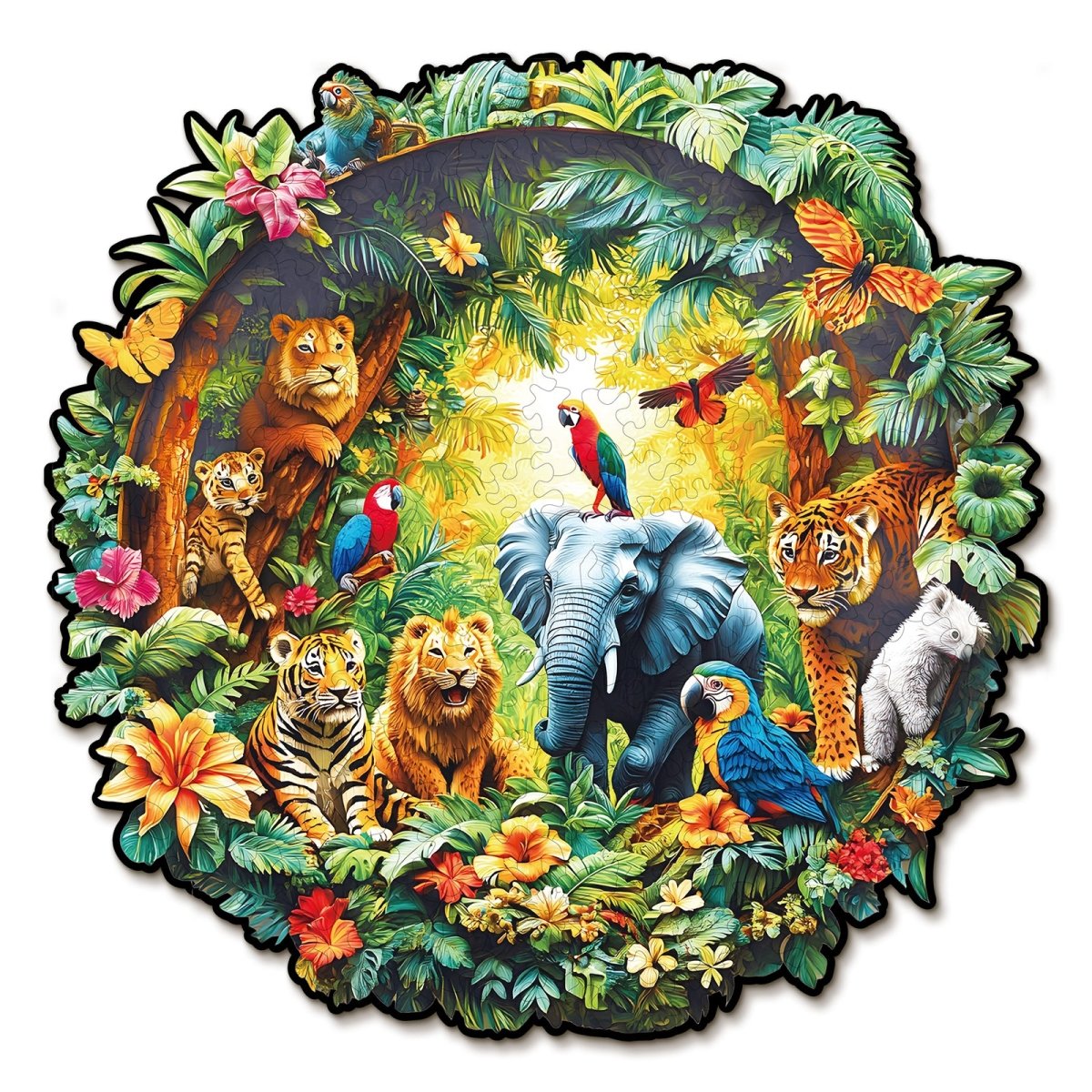 kaayee-animal-paradise-holzpuzzle-small-tiermotiv-rund image 1