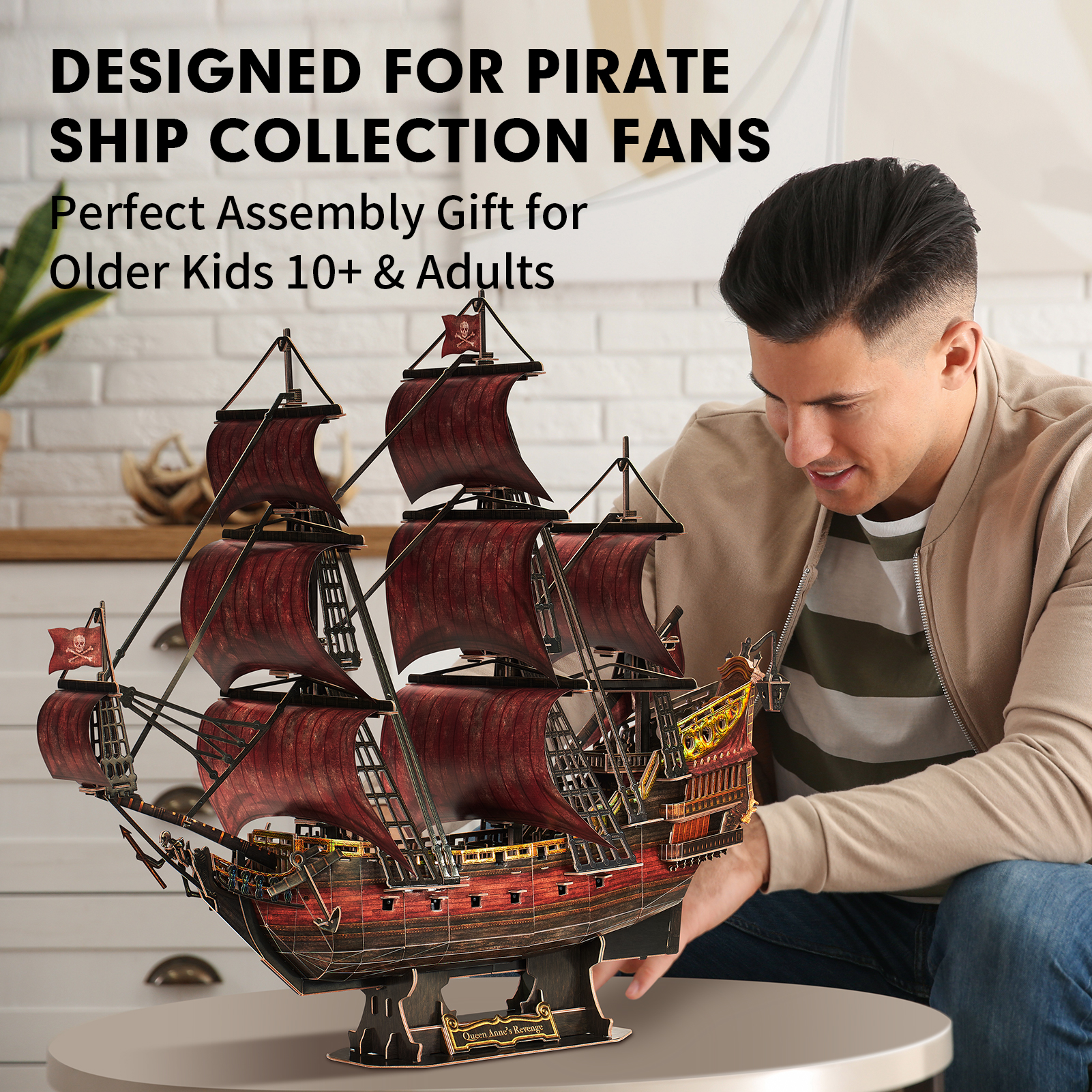 cubicfun-pirates-t4040h-queen-anne-s-revenge-3d-puzzle-391-teile-rot image 5