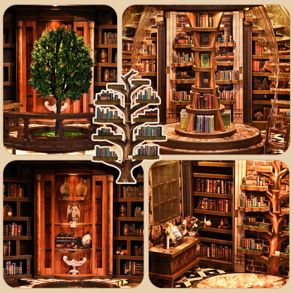 kaayee-wisdom-annual-ring-miniaturhaus-book-nook-holz image 6