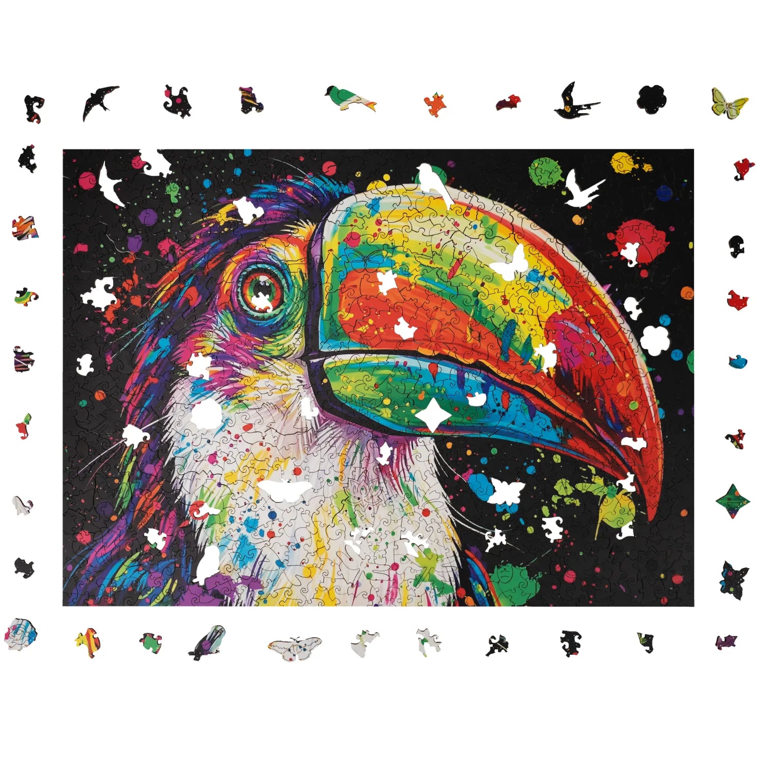 magicholz-holzpuzzle-bunter-tukan-puzzle-1000-teile-tiermotiv image 1