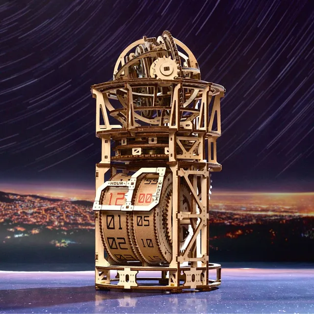 magicholz-mechanischer-bausatz-sternengucker-tourbillon-tischuhr-338t image 1