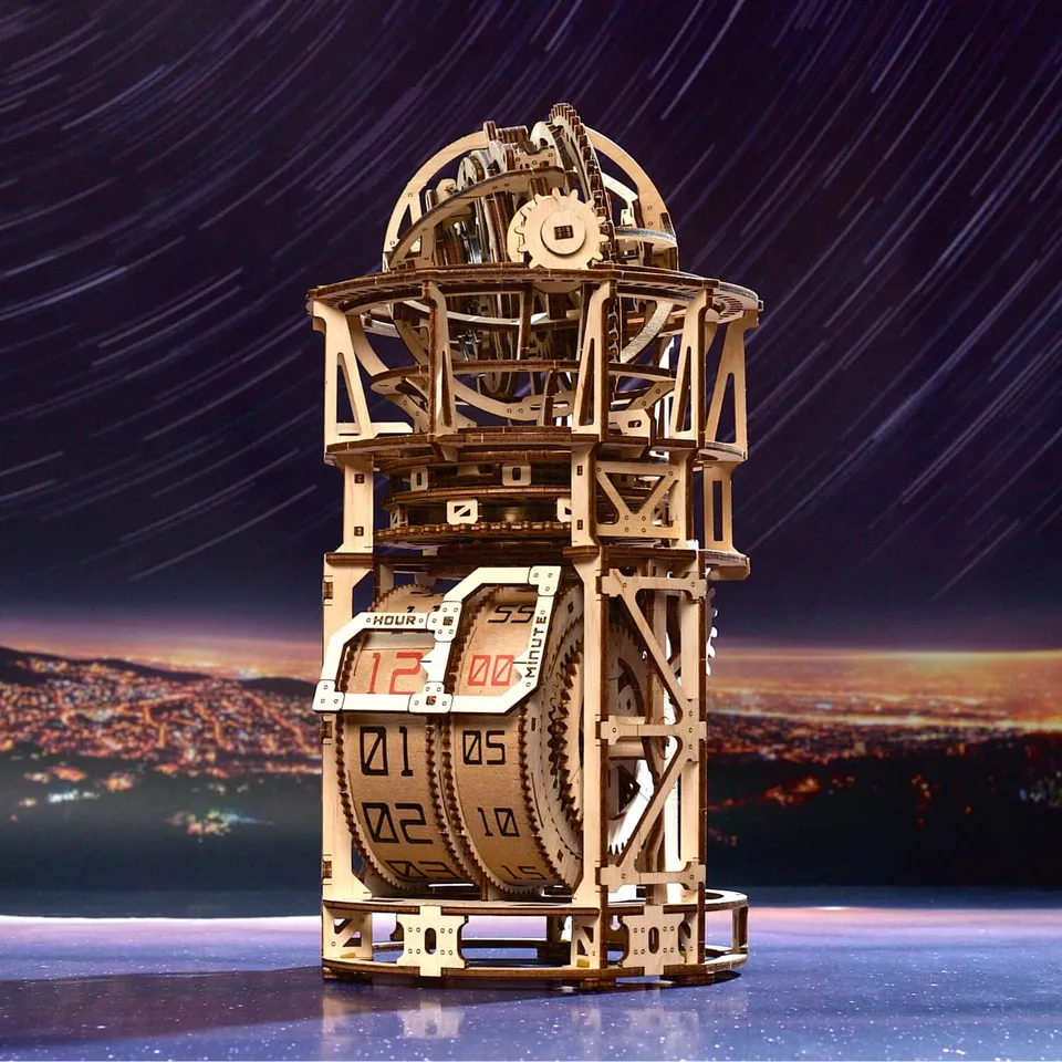 magicholz-mechanischer-bausatz-tourbillon-tischuhr-sternengucker image 1
