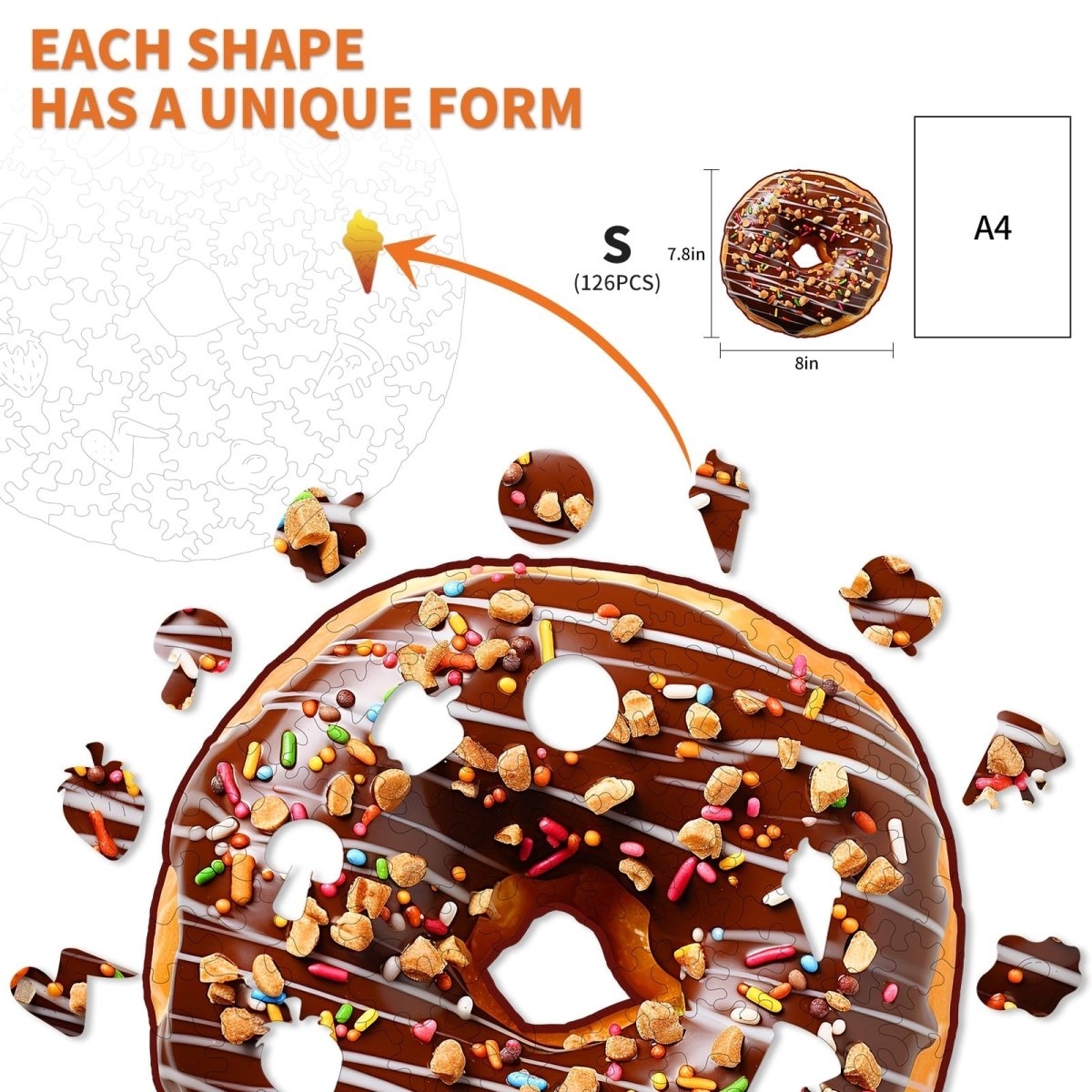 kaayee-wooden-puzzle-chocolate-donut-holzpuzzle-small-110-teile image 3