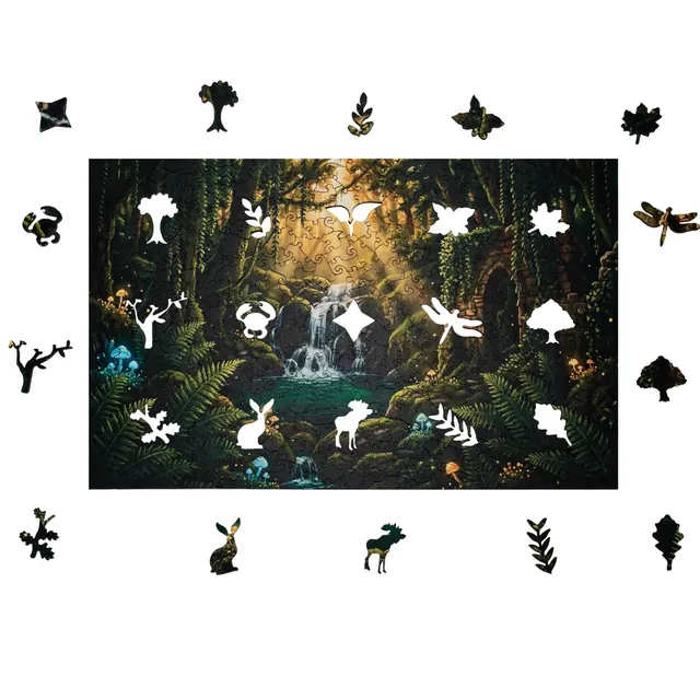 magicholz-mystischer-wasserfall-holzpuzzle-500-teile-landschaft image 1