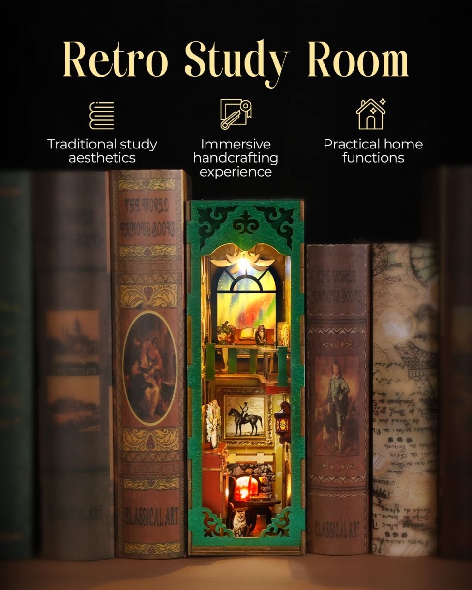 kaayee-book-nook-kit-vintage-study-3d-puzzle-holz-led image 2