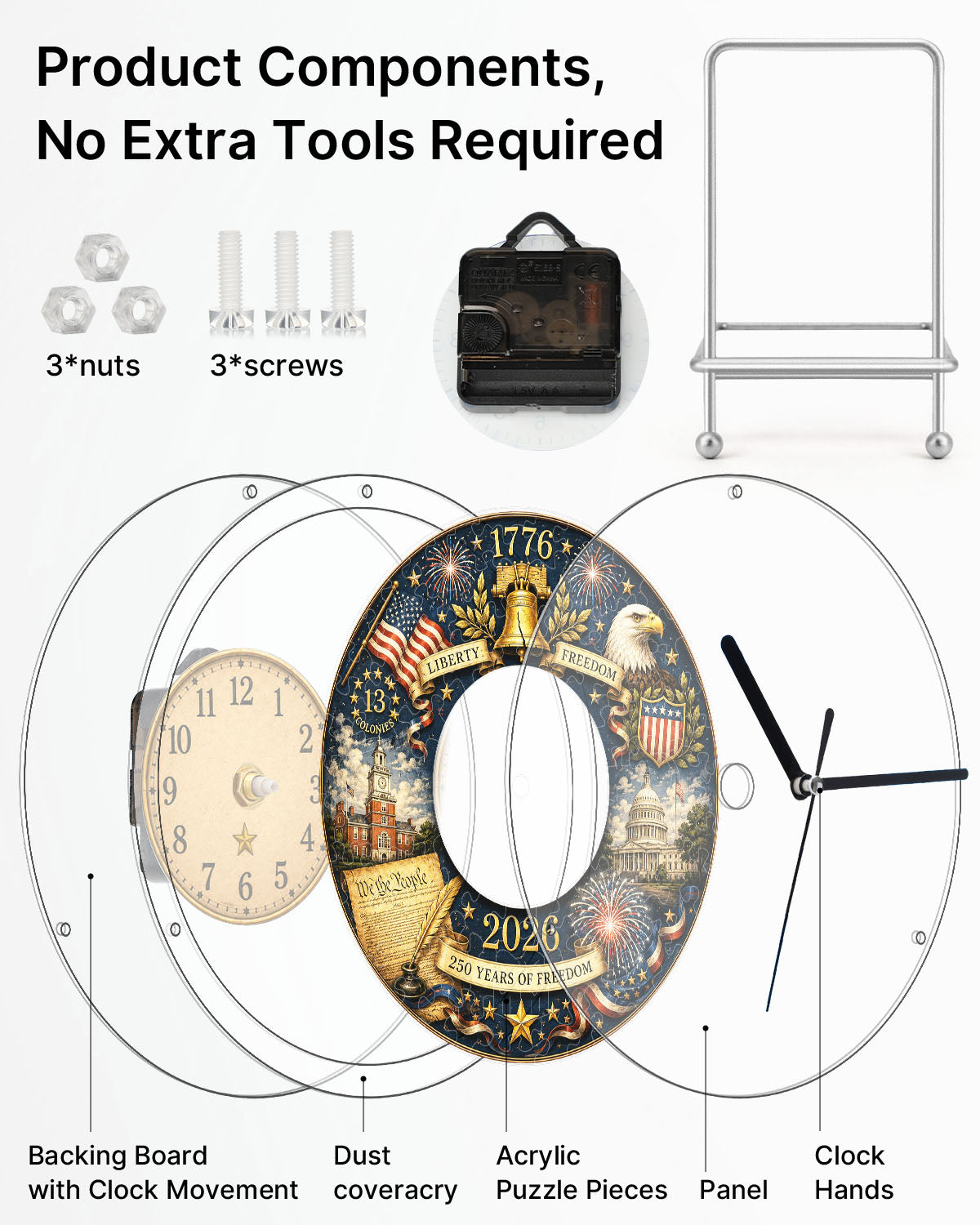 kaayee-clock-kit-250th-anniversary-acryl-puzzle-wanduhr-regular-size image 3