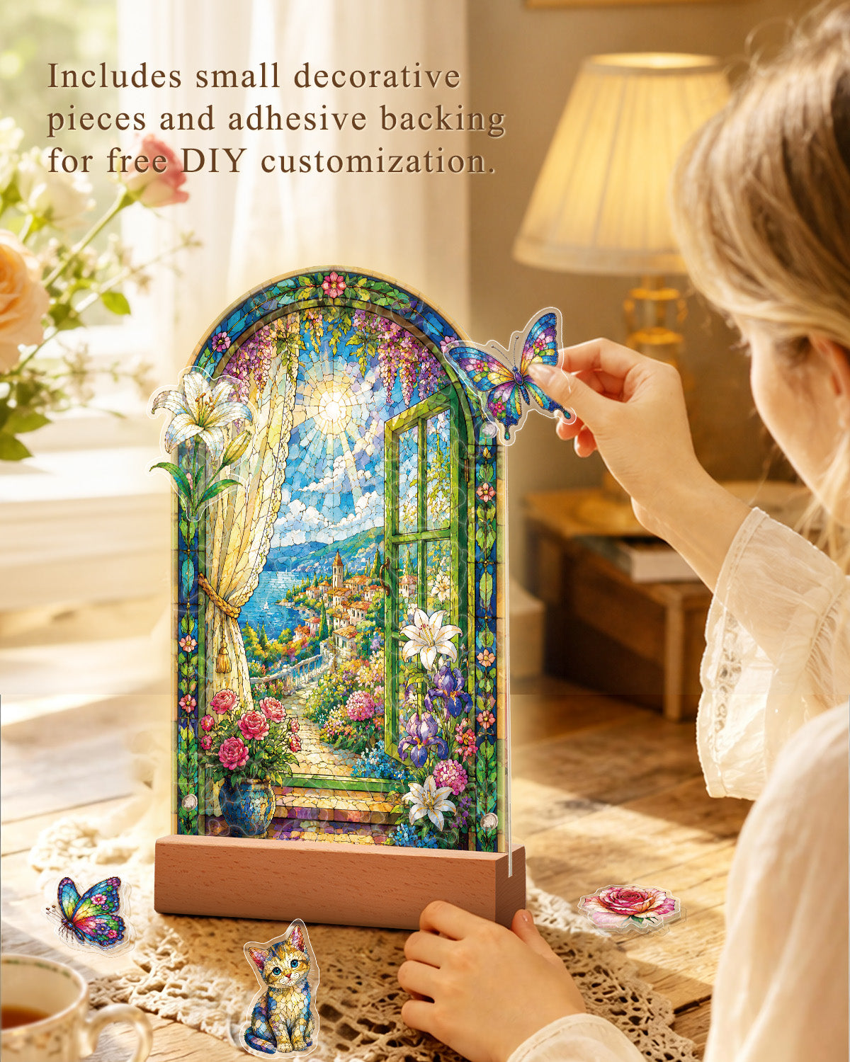 kaayee-enchanted-garden-view-nachtlicht-bogenfenster-acryl image 6