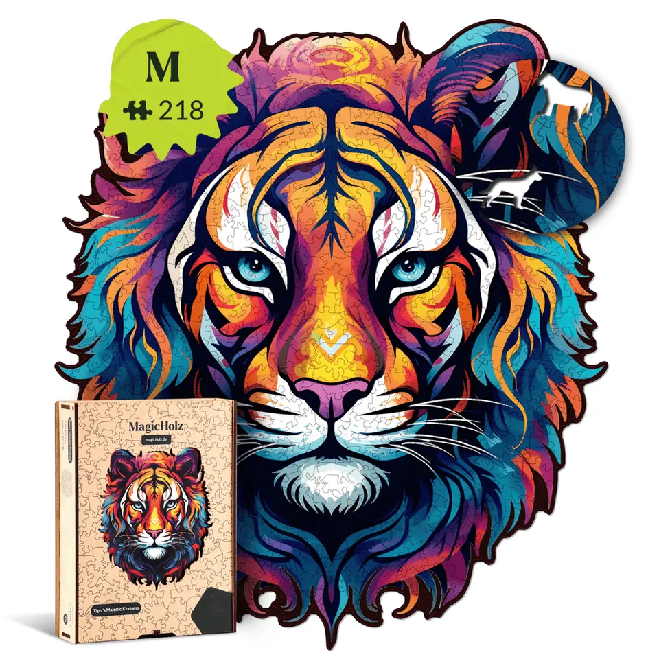 magicholz-tiger-holzpuzzle-tiermotiv-bunt-geschenk image 1