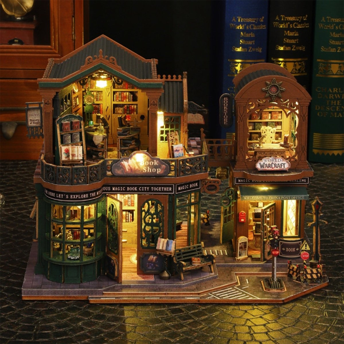 kaayee-miniature-house-twilight-book-city-bastelhaus-led image 4