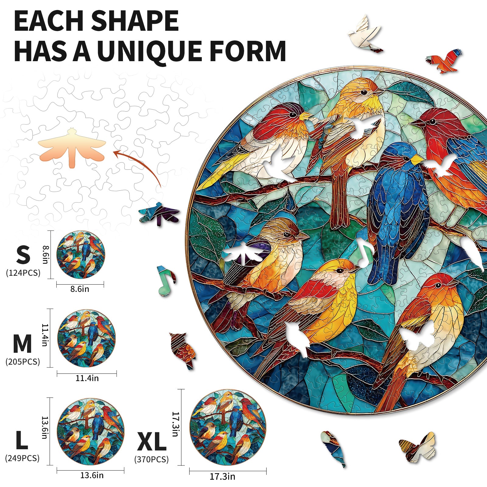 kaayee-wooden-puzzle-harmony-of-wings-holzpuzzle-medium-vogel image 3