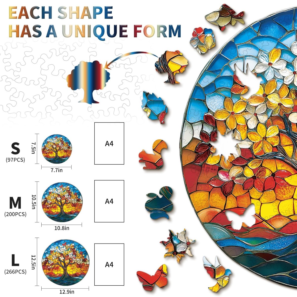 kaayee-wooden-puzzle-colorful-glass-tree-holzpuzzle-medium image 4