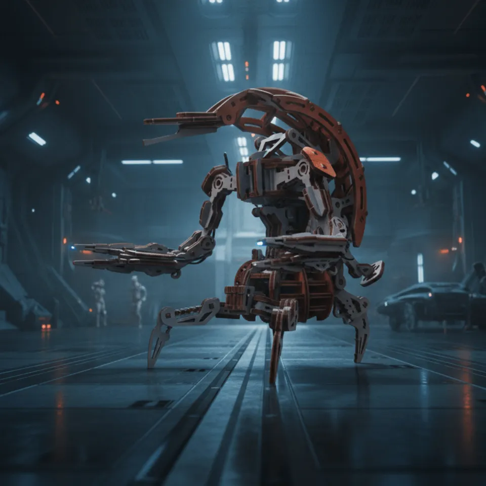 magicholz-mechanischer-bausatz-star-wars-droideka-holzmodell image 1