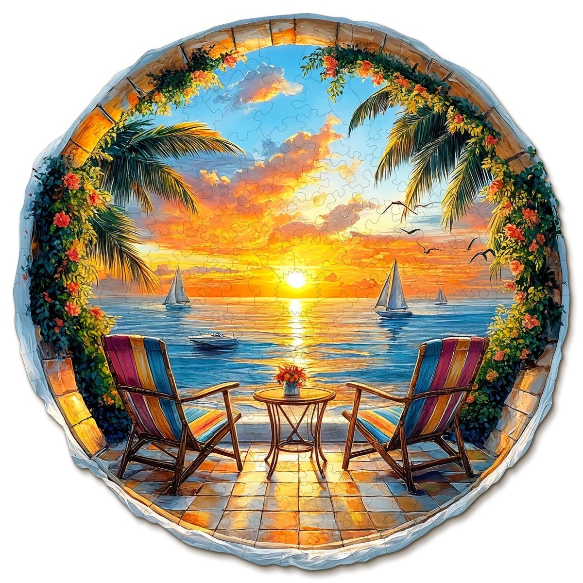 kaayee-wooden-puzzle-ocean-sunset-holzpuzzle-medium-sonnenuntergang image 1
