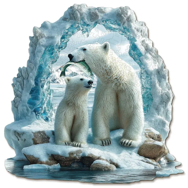 kaayee-wooden-puzzle-polar-bear-holzpuzzle-m-eisb-ren image 1