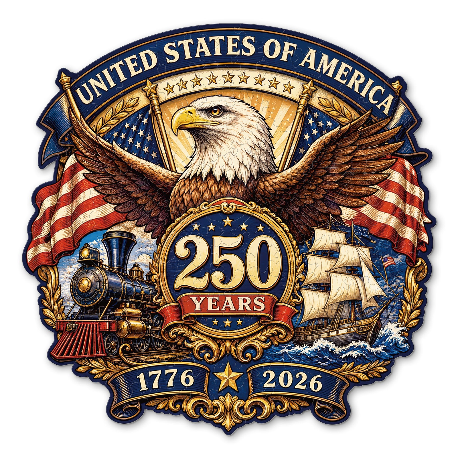 kaayee-wooden-puzzle-usa-250-liberty-eagle-holzpuzzle-m image 1