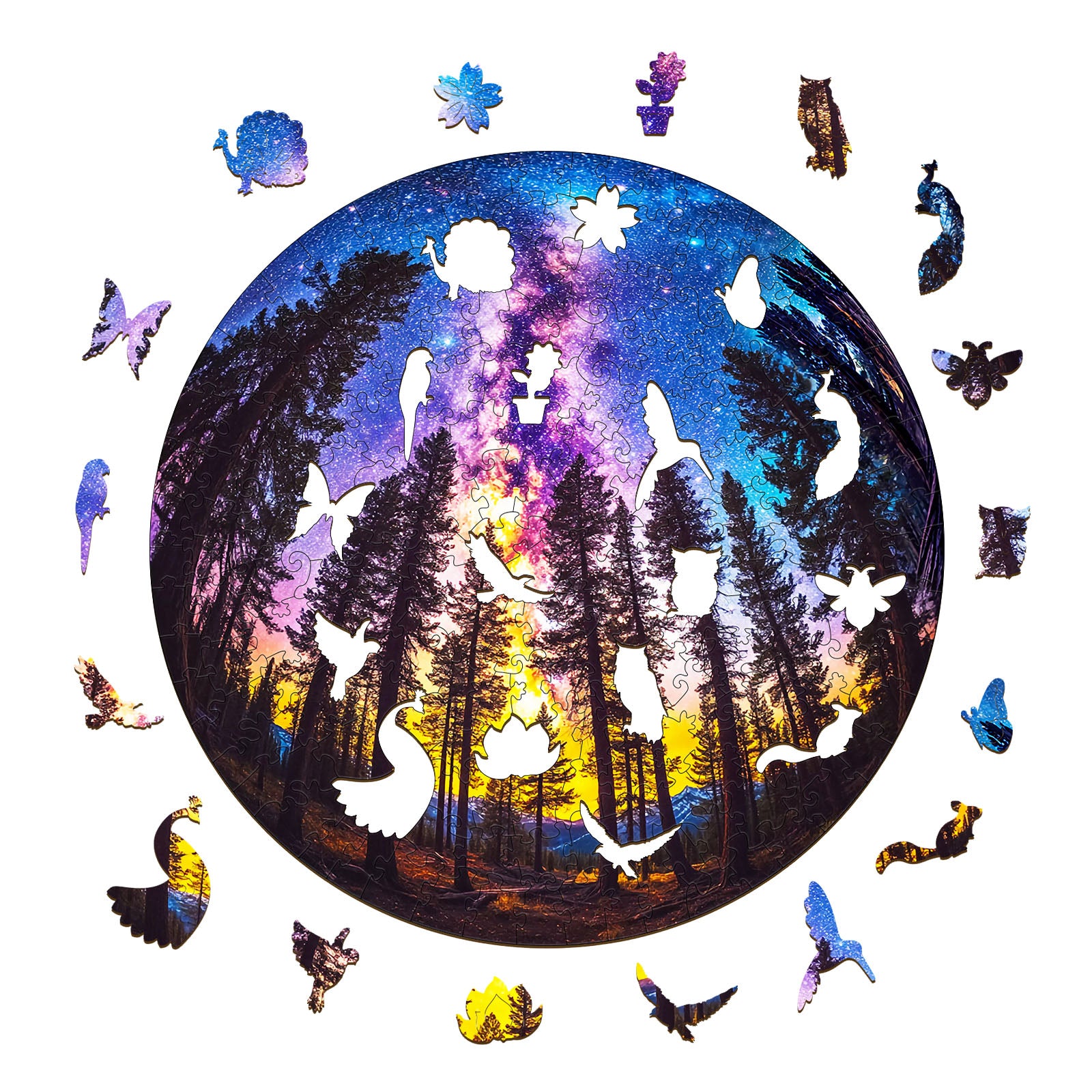 jigfoxy-galactic-forest-holzpuzzle-m-200-teile-wald image 2
