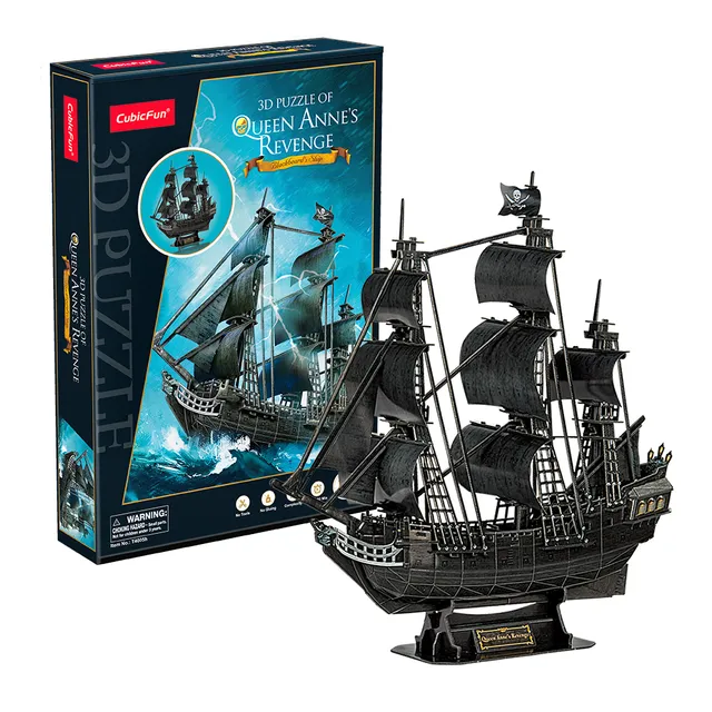 cubicfun-pirates-world-queen-anne-s-revenge-t4005h-3d-puzzle-schiff image 1