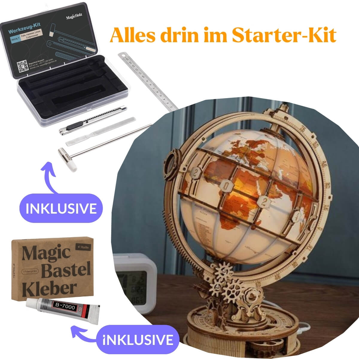 magicholz-luminous-globus-3d-holzpuzzle-nachtlicht-180-teile image 2