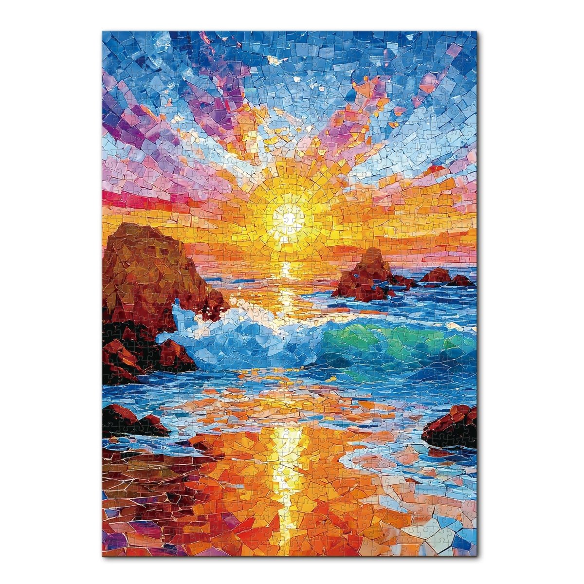 kaayee-cardboard-puzzle-sea-glass-beach-papppuzzle-1000-strand image 1
