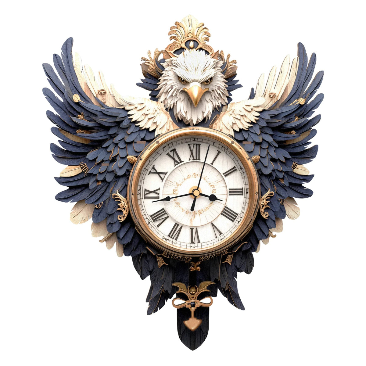 kaayee-clock-kit-eagle-holzuhr-mit-pendel-3d-puzzle image 1
