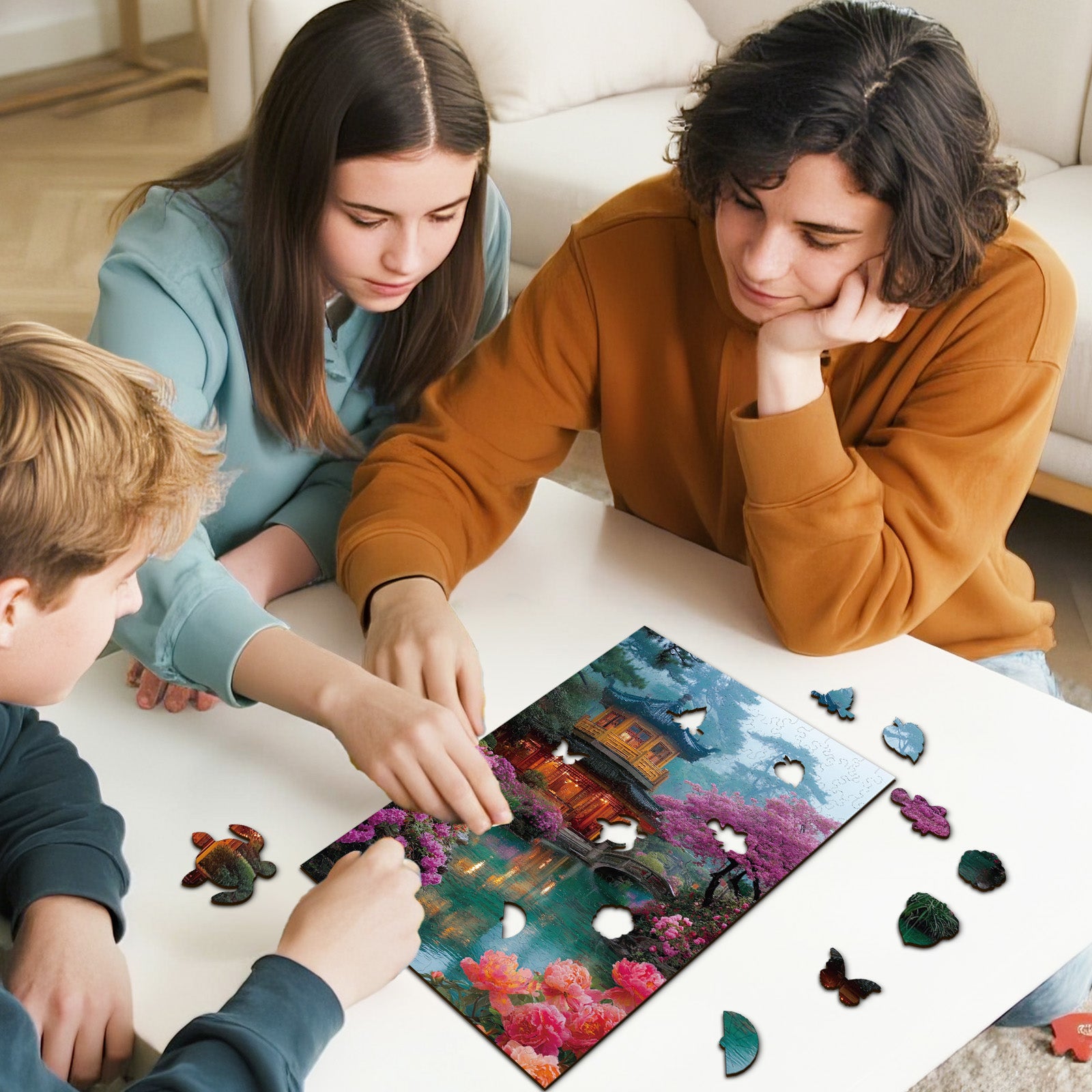 kaayee-wooden-puzzle-flower-courtyard-holzpuzzle-medium image 6