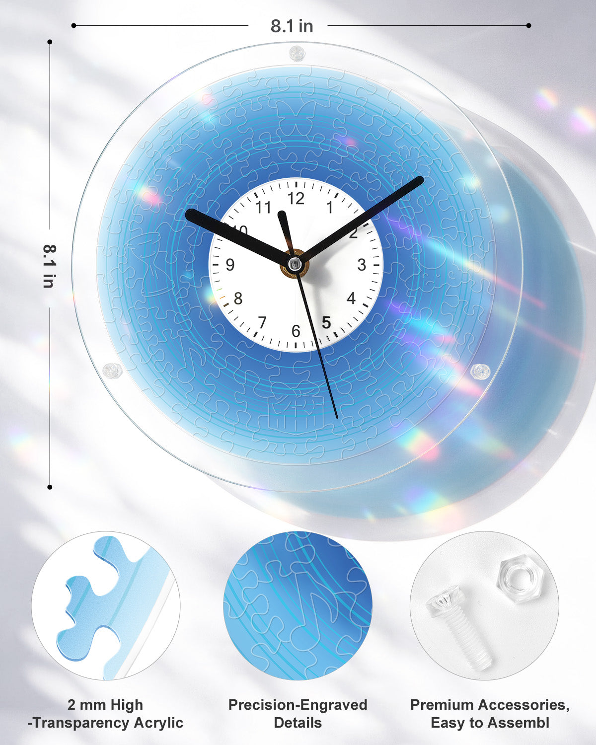 kaayee-clock-kit-gradient-blue-acryluhr-regular-size-blau image 3