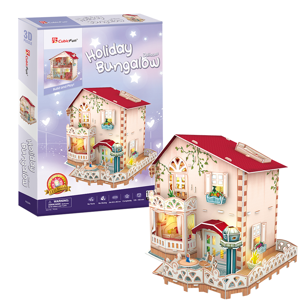 cubicfun-dollhouse-p634h-holiday-bungalow-3d-puzzle-haus image 1