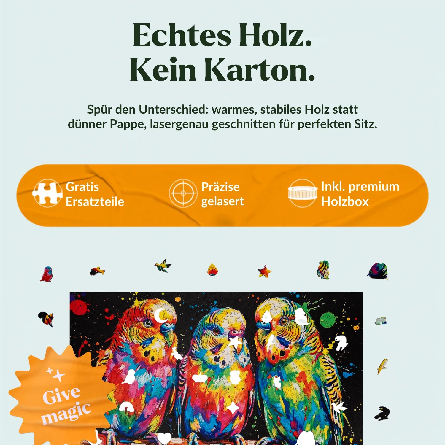 magicholz-holzpuzzle-bunte-wellensittiche-1000-teile-tiermotiv image 3