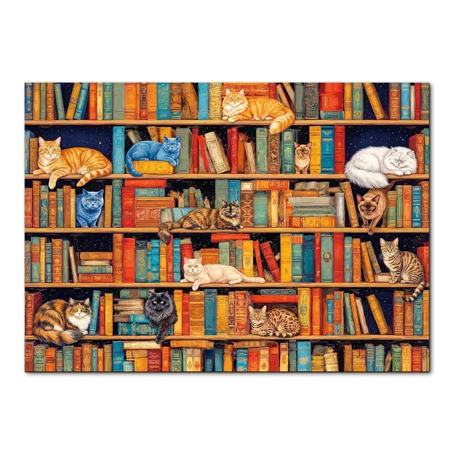 kaayee-cat-on-shelf-puzzle-1000-teile-eco-white-board-katzen image 1