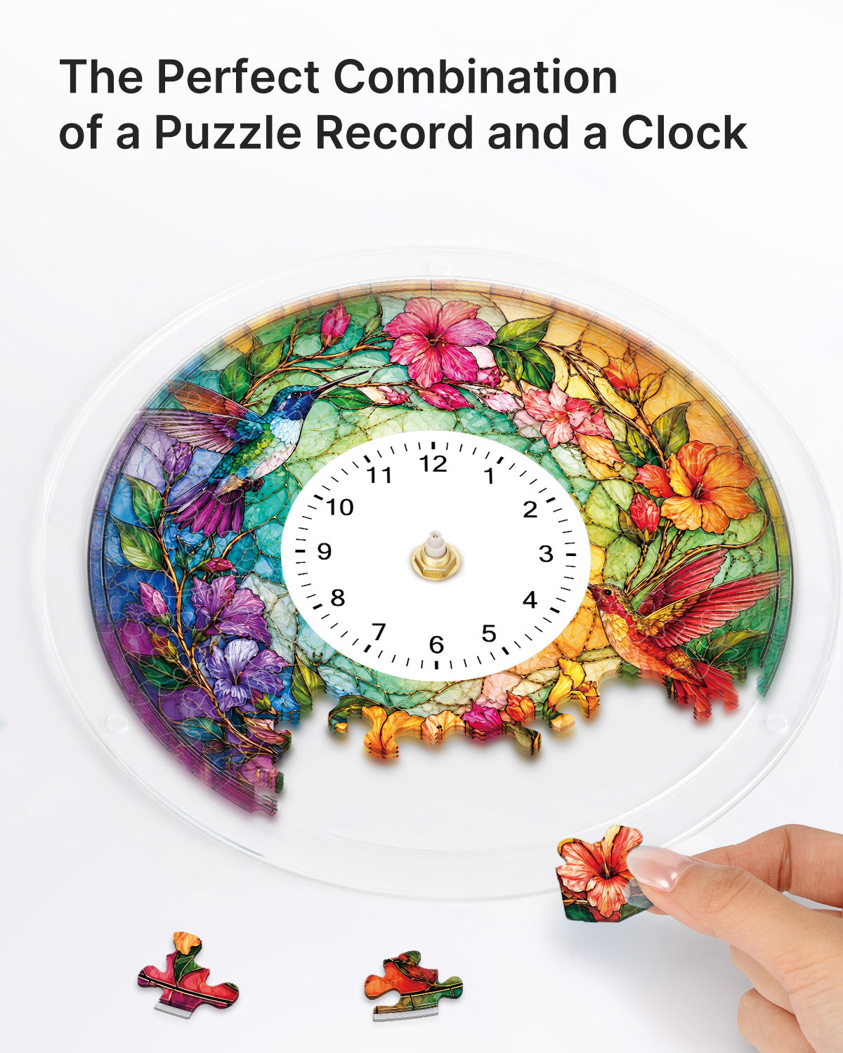 kaayee-clock-kit-hummingbird-paradise-puzzle-uhr-kolibri image 2