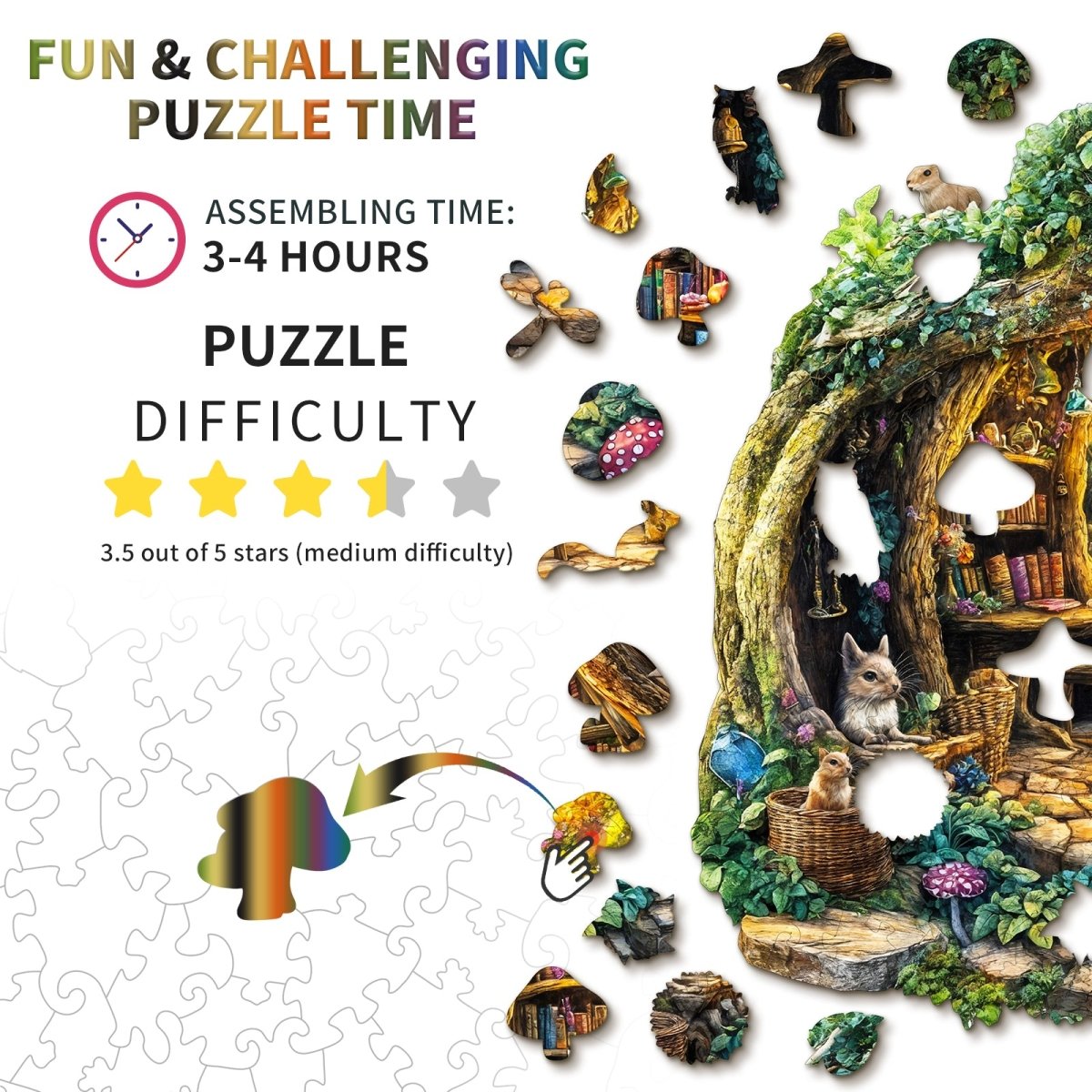 kaayee-wooden-puzzle-forest-mushroom-house-holzpuzzle-medium-pilzhaus image 4