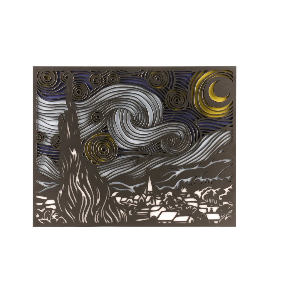 magicholz-starry-night-3d-wandbild-holz-42x33-cm-sternennacht image 1