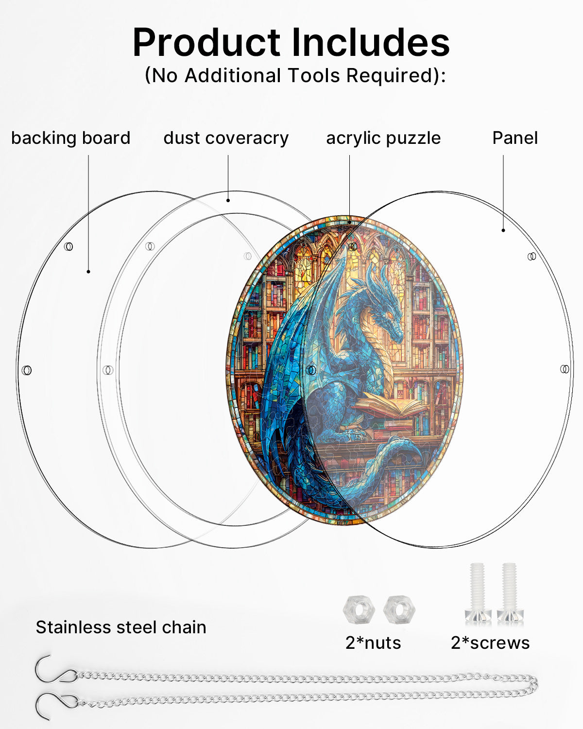 kaayee-suncatcher-puzzle-blue-dragon-library-klein-drache image 6