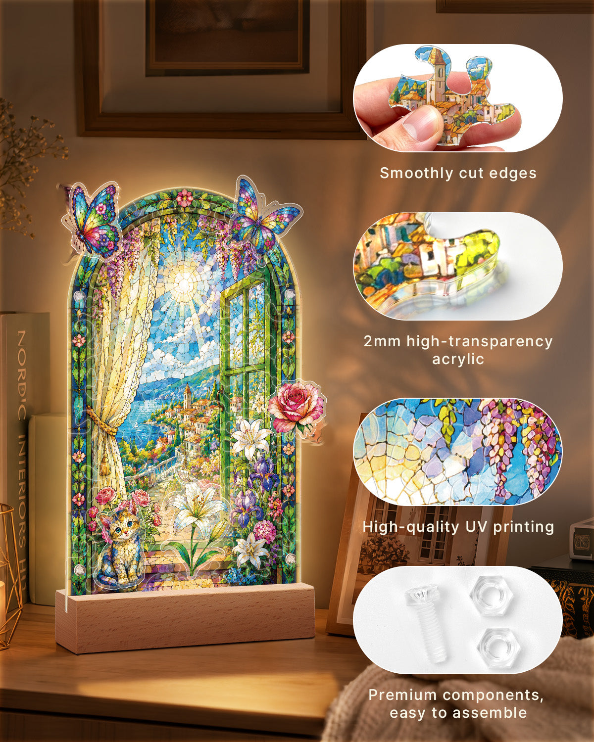 kaayee-enchanted-garden-view-nachtlicht-bogenfenster-acryl image 4
