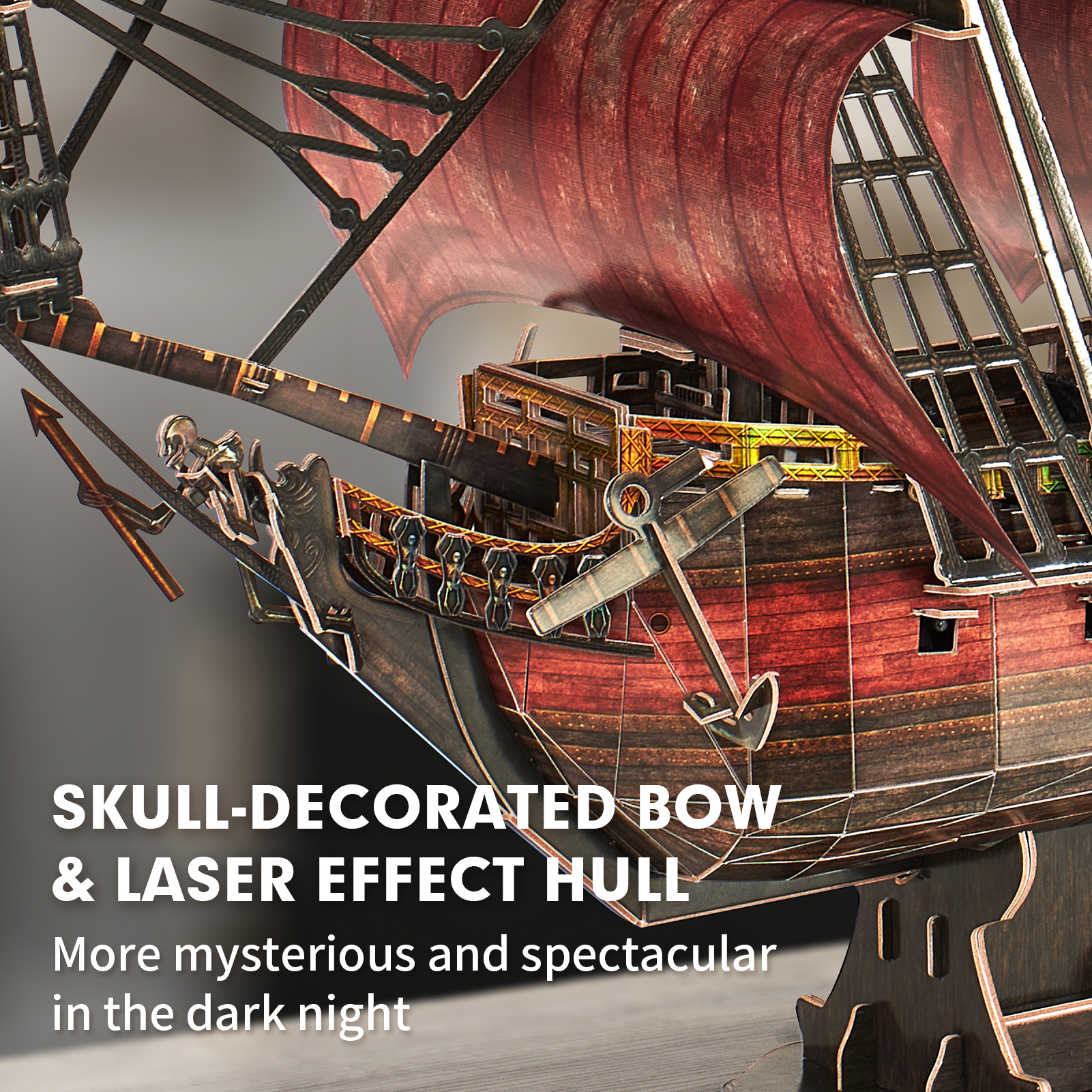 cubicfun-pirates-t4040h-queen-anne-s-revenge-3d-puzzle-391-teile-rot image 3