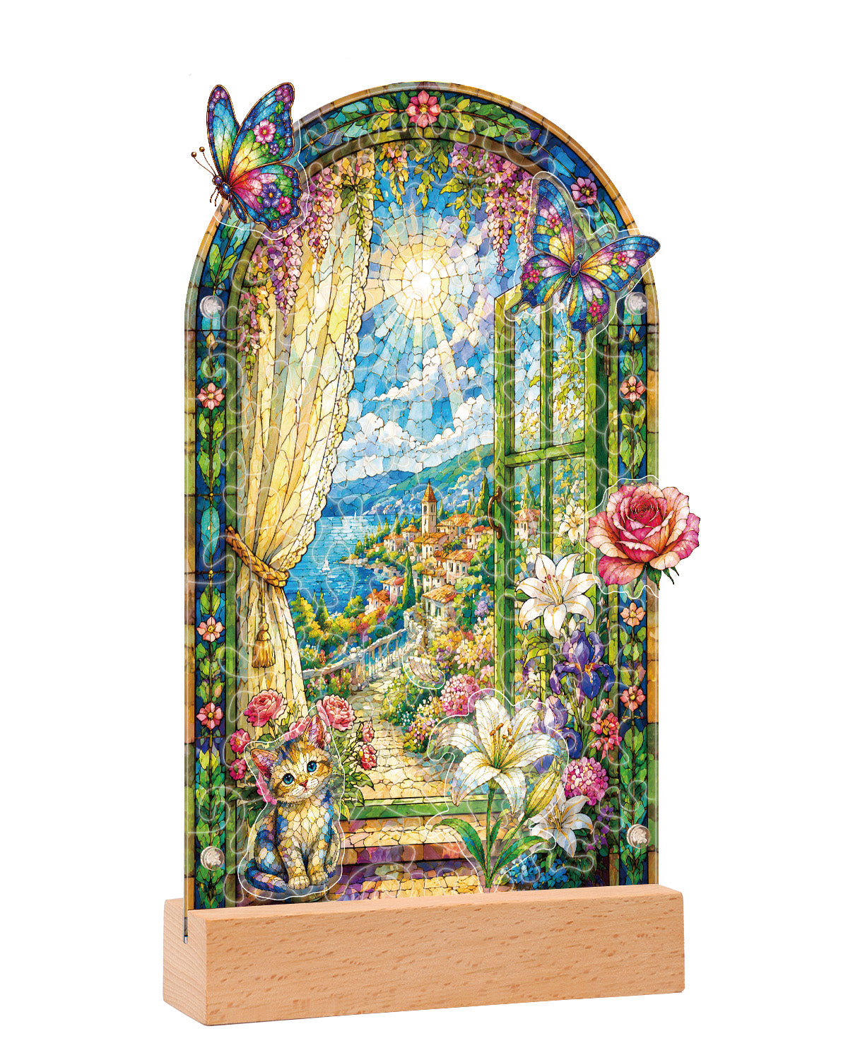 kaayee-enchanted-garden-view-nachtlicht-bogenfenster-acryl image 1