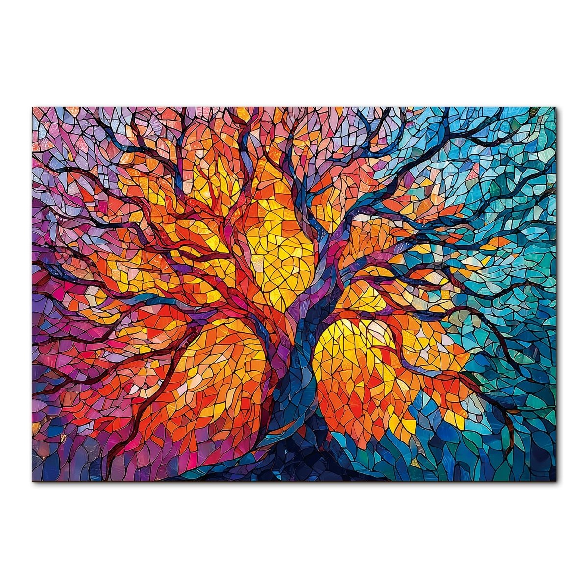 kaayee-stained-glass-tree-puzzle-1000-teile-eco-white-board image 1