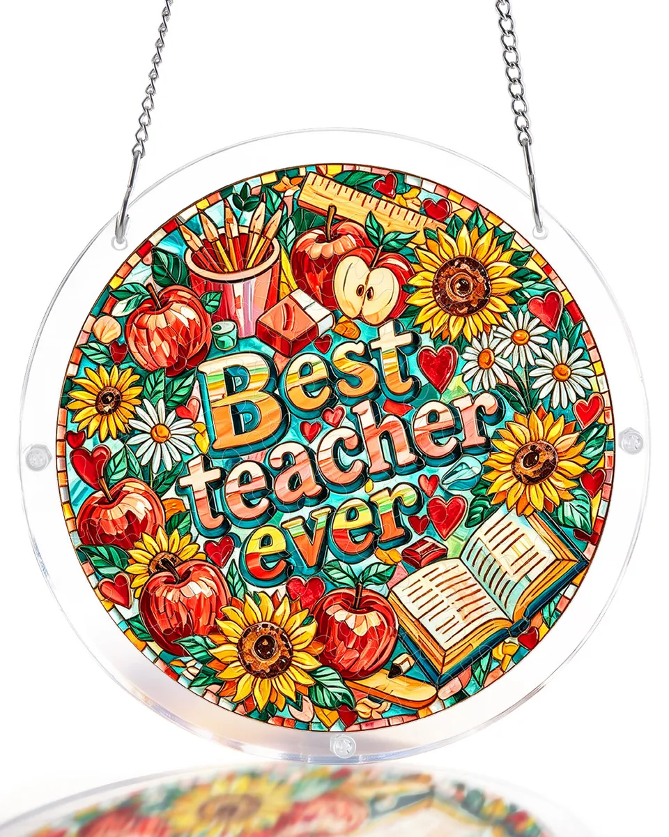 kaayee-best-teacher-ever-suncatcher-fensterbild-medium image 1