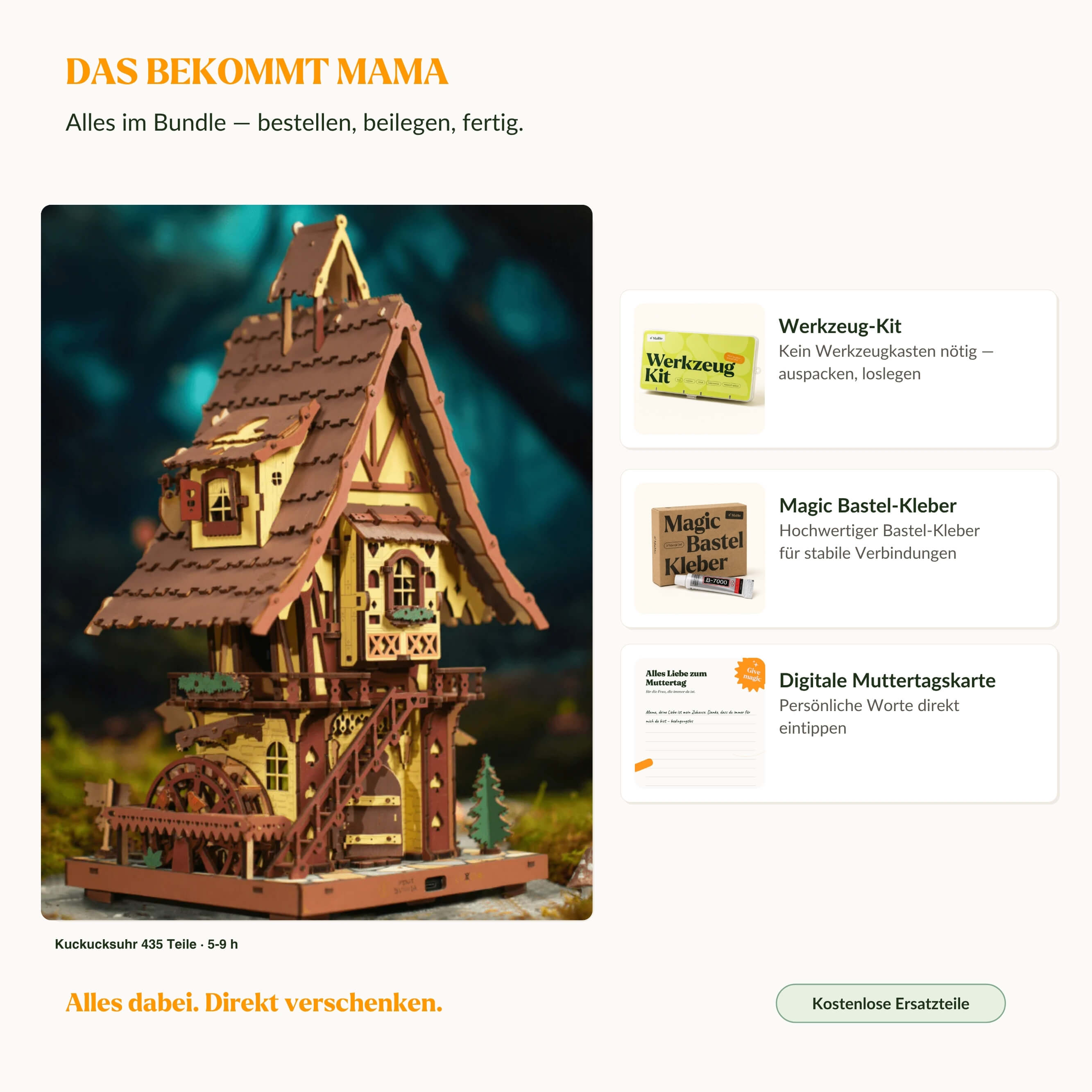 magicholz-kuckucksuhr-starter-kit-holzmodell-mit-werkzeug-kleber image 2